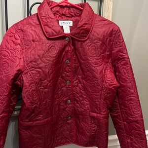 Red Quilted Women's Jacket JG Hook Sz medium
